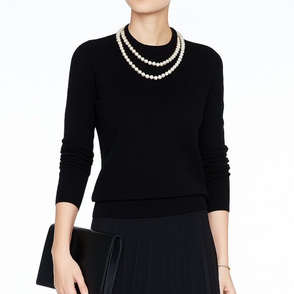 NWT Equipment Faux Pearl Necklace Sweater– Elegant & Chic Layered Look